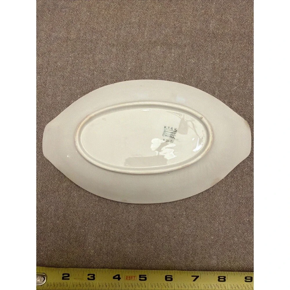 KNOWLES TAYLOR KNOWLES ANTIQUE KT&K S--V CHINA Platter 9” Rare 1912